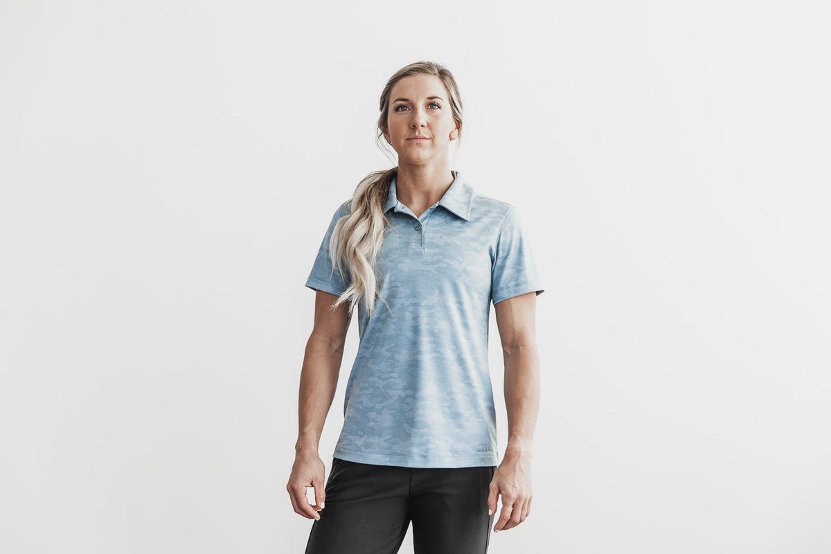 Nobull Lightweight Textured Polo Women's T Shirts Camo | Australia (GJ8410)